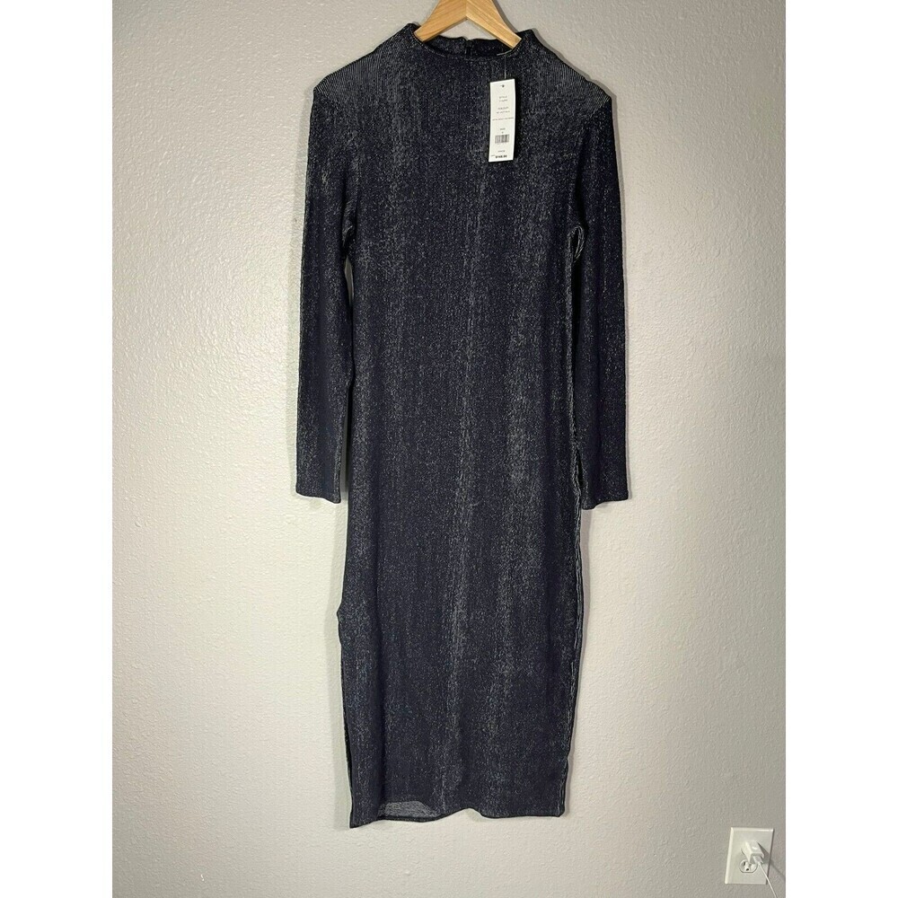 French Connection Midi Dress Utility Blue Petra Jersey 8